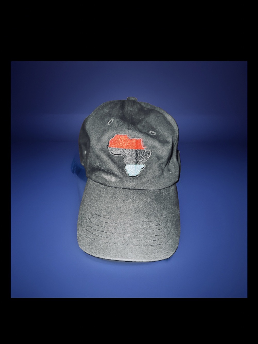 Black Mens Baseball Cap with Africa Patch